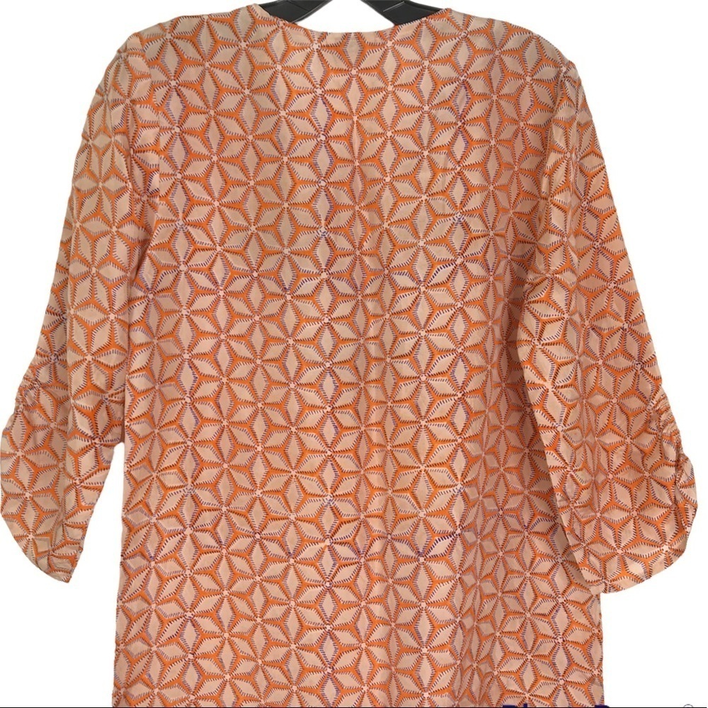 Roberta Roller Rabbit Orange Silk Tunic SIZE XSMALL - Picture 6 of 15